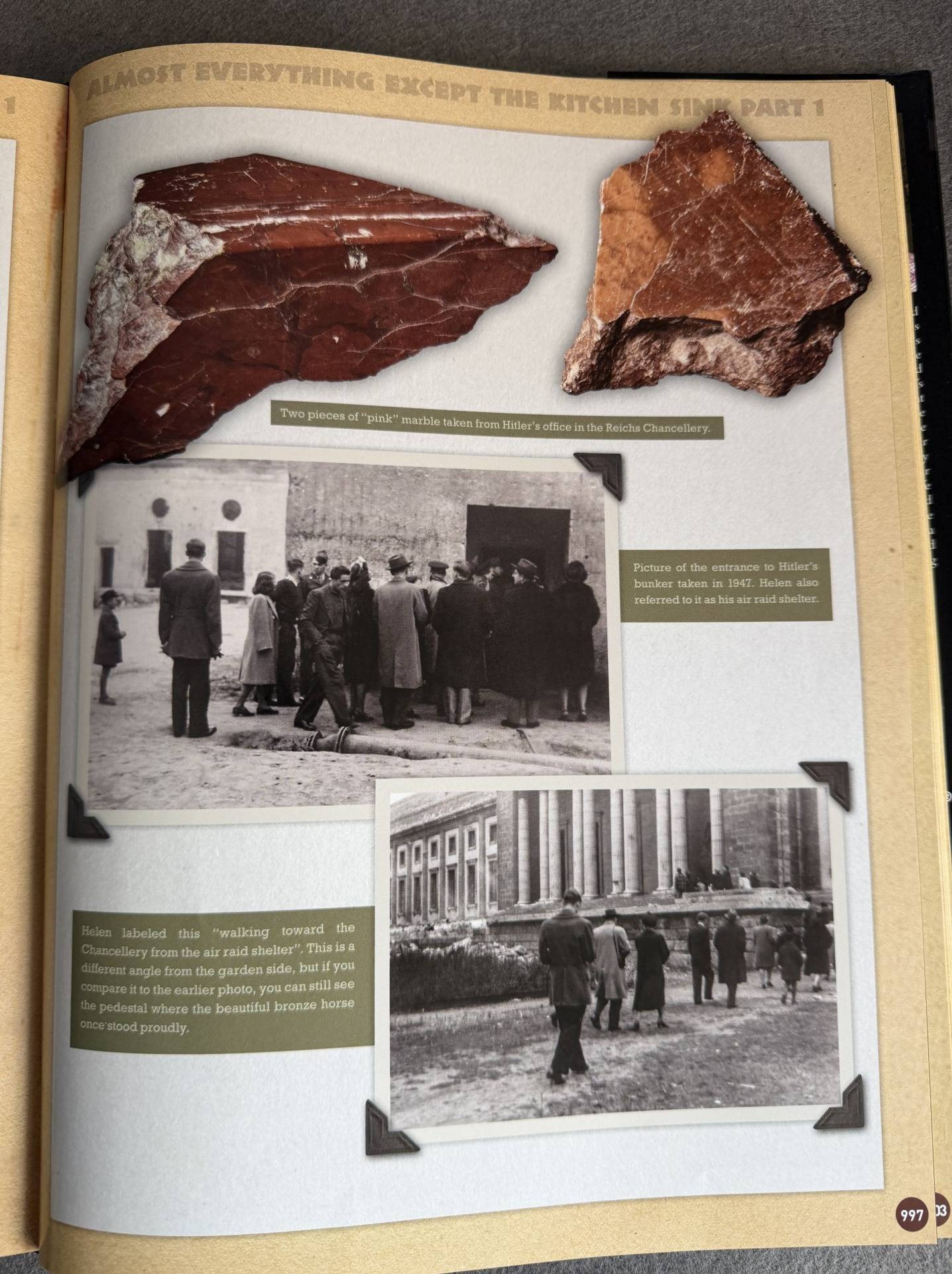 REICHSKANZLEI RED MARBLE FROM THE HITLER’S OFFICE - Memorabilia of War